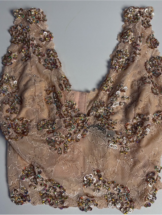 bebe Tops - Y2K bebe Blush Lace Bralette with Sequin Detail